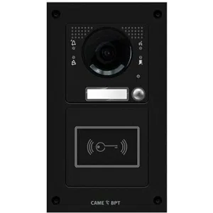 Вызывная вандалозащитная IP-видеопанель MTM VR с 1 кнопкой и считывателем. 2 модуля, цвет темно-серый CAME MKITVIP-21RV (КАМЕ) Вызывная вандалозащитная IP-видеопанель MTM VR с 1 кнопкой и считывателем. 2 модуля, цвет темно-серый CAME MKITVIP-21RV (КАМЕ)