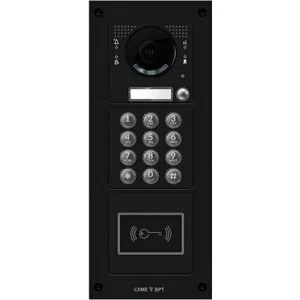 Вызывная вандалозащитная IP-видеопанель MTM с 1 кнопкой, кодонаборной клавиатурой и считывателем 3 модуля, цвет темно-серый CAME MKITVIP-31KRV (КАМЕ) Вызывная вандалозащитная IP-видеопанель MTM с 1 кнопкой, кодонаборной клавиатурой и считывателем 3 модуля, цвет темно-серый CAME MKITVIP-31KRV (КАМЕ)